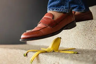 A person is going to slip with banana's peel - Fall Law