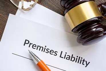Premises liability document and a gavel - Fall Law